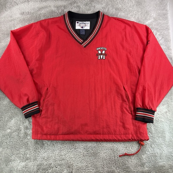 Champion Other - Vintage Champion Manchester Indians Pullover Windbreaker Jacket Men's L Red 90s